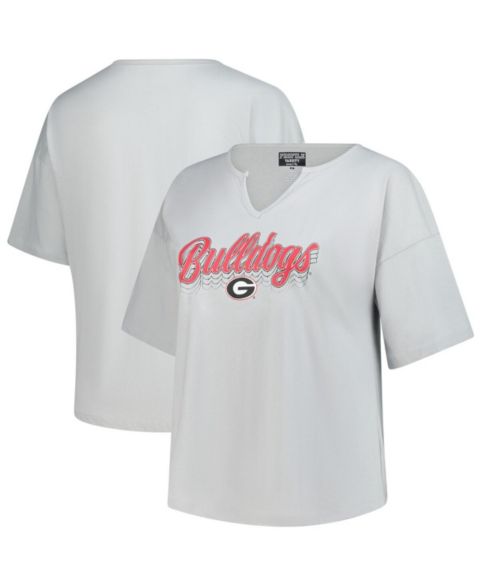 Женская футболка Fanatics Gray Georgia Bulldogs Plus Size Winning Gear Notch Neck