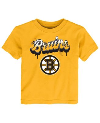 Outerstuff - Toddler Gold Boston Bruins Bubbly Script T-Shirt