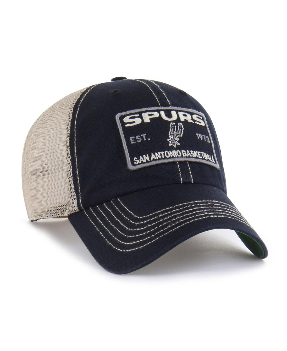 '47 Brand Men's Black/Tan San Antonio Spurs Wabash Patch Clean Up Adjustable Hat