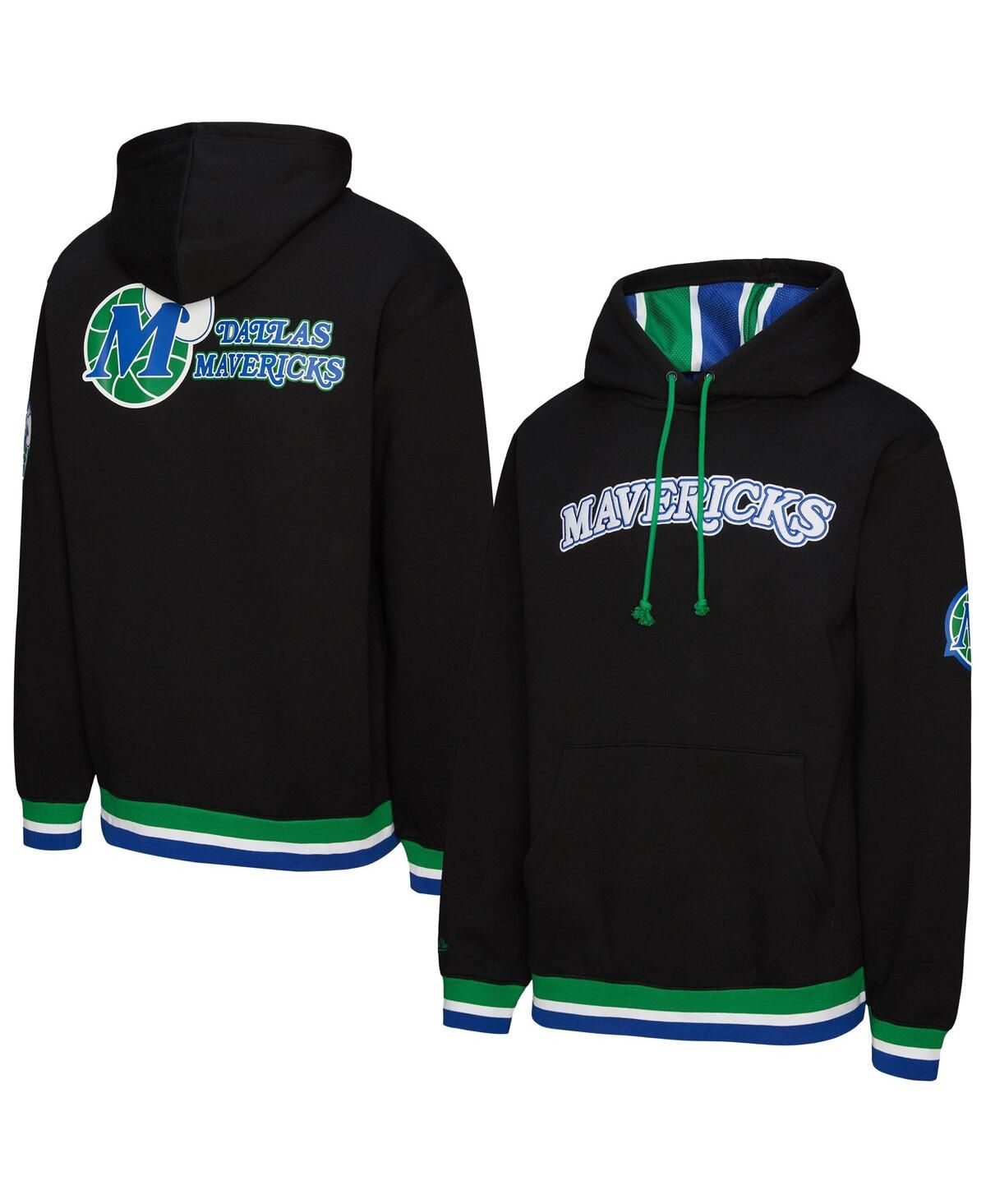 Мужская и женская черная толстовка с капюшоном Dallas Mavericks Heavyweight