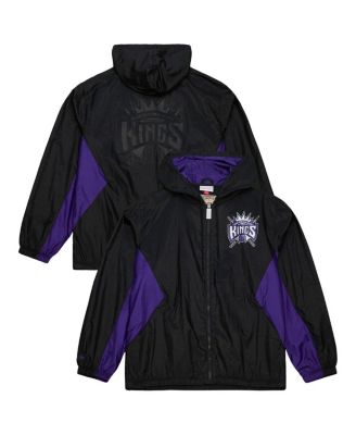 Mitchell & Ness - Men's Black Sacramento Kings Playmaker Full-Zip Windbreaker Jacket
