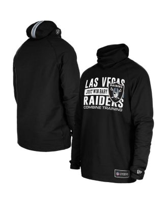 New Era - Men's Black Las Vegas Raiders Functional Fandom Balaclava Helmet Stripe Tri-Blend Hoodie