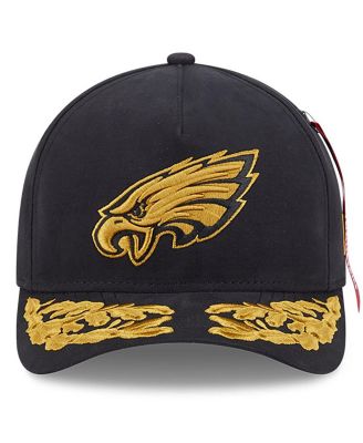 x Alpha Industries Men's Black Philadelphia Eagles A-Frame 9FORTY Adjustable Hat