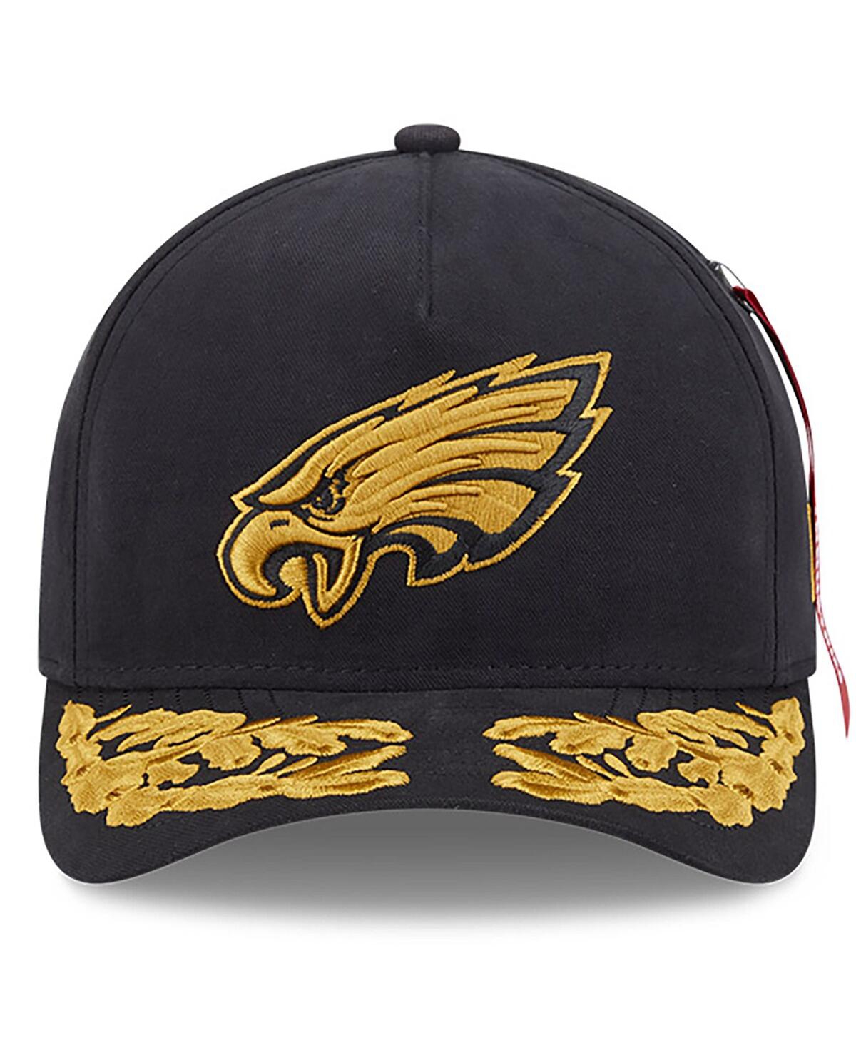 New Era X Alpha Industries Men's Black Philadelphia Eagles A-frame 9forty Adjustable Hat In Blue
