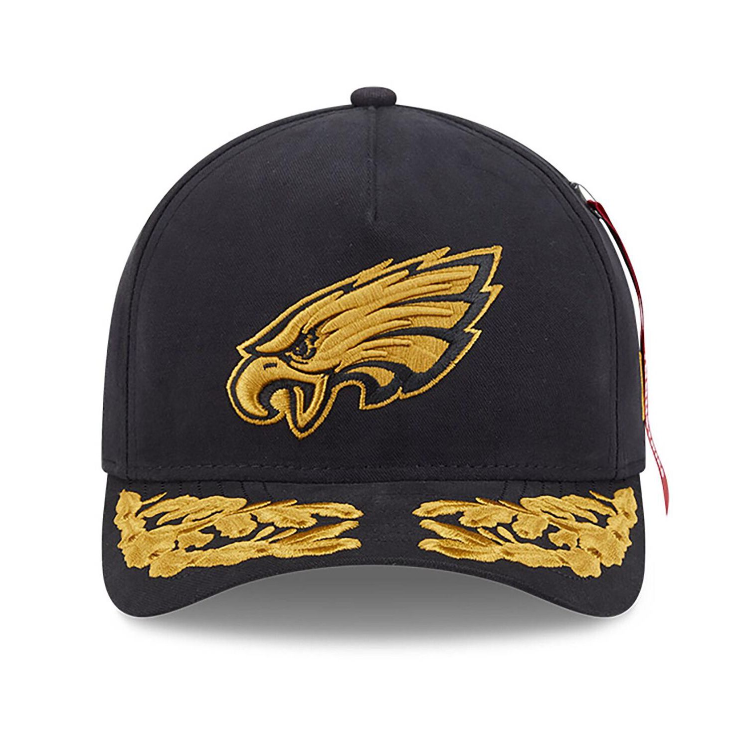 x Alpha Industries Men's Black Philadelphia Eagles A-Frame 9FORTY Adjustable Hat