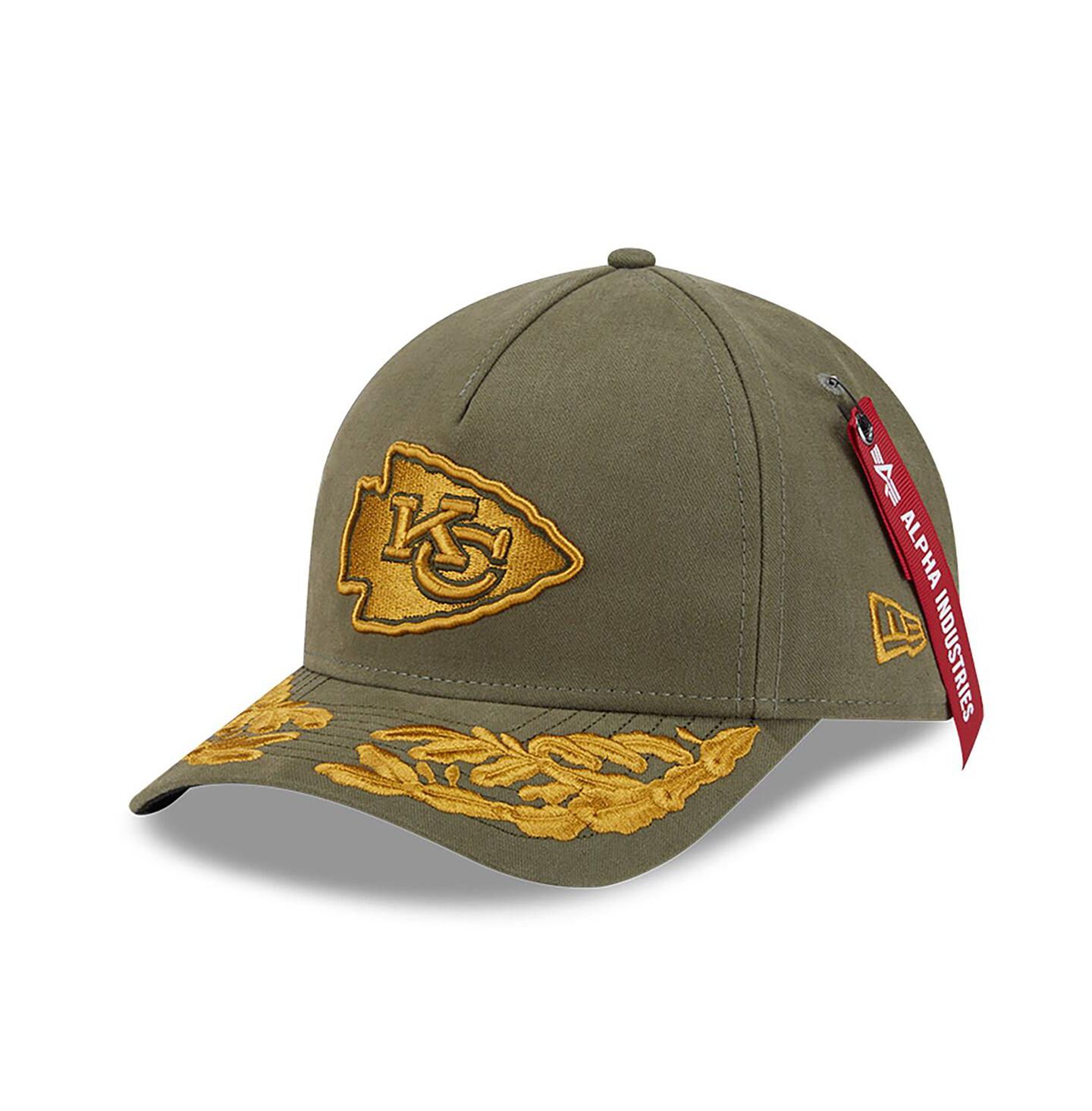 Мужская кепка New Era x Alpha Industries Olive Kansas City Chiefs A-Frame 9FORTY Adjustable Hat — фото 1