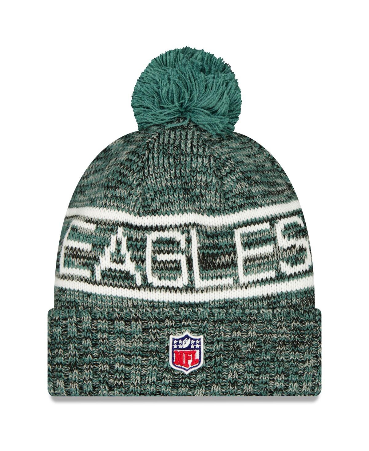 New Era Men's Midnight Green Philadelphia Eagles 2025 Sideline Cold Weather Cuffed Pom with Knit Hat