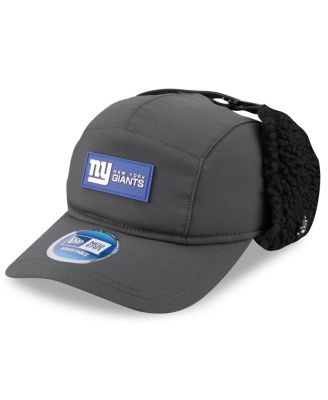 New Era - Men's Charcoal New York Giants 2025 Sideline Cold Weather Runner Dog Ear Adjustable Hat