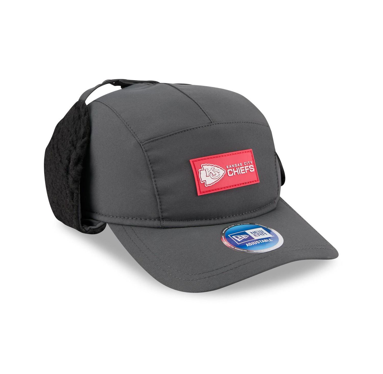 Men's Charcoal Kansas City Chiefs 2025 Sideline Cold Weather Runner Dog Ear Adjustable Hat
