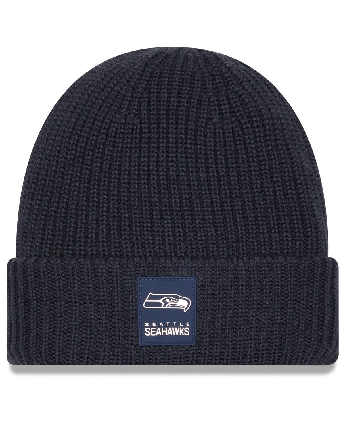 New Era Men's Charcoal Seattle Seahawks 2025 Sideline Cold Weather Cuffed Knit Hat