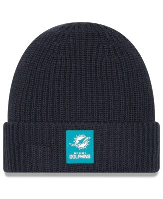 New Era - Men's Charcoal Miami Dolphins 2025 Sideline Cold Weather Cuffed Knit Hat
