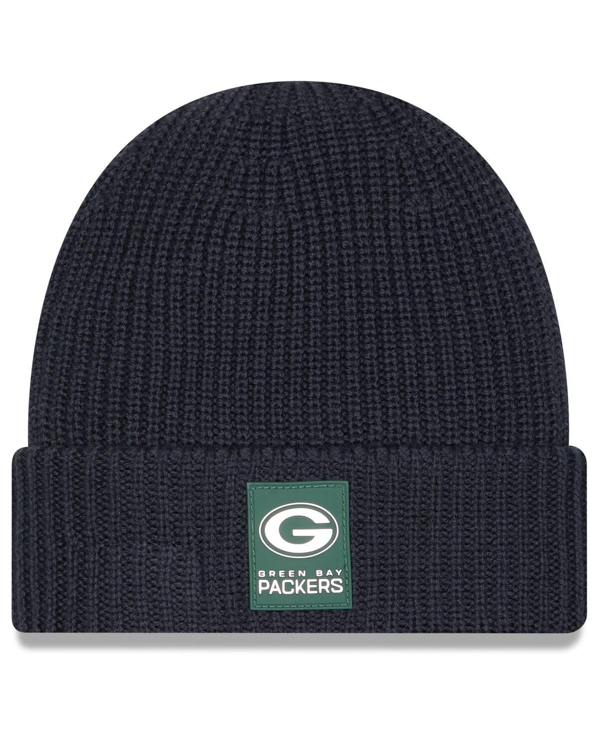 Мужская вязаная шапка с манжетами для холодной погоды Charcoal Green Bay Packers 2025 Sideline
