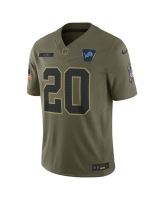 Men's Barry Sanders Olive Detroit Lions 2025 Salute to Service Retired Limited Jersey