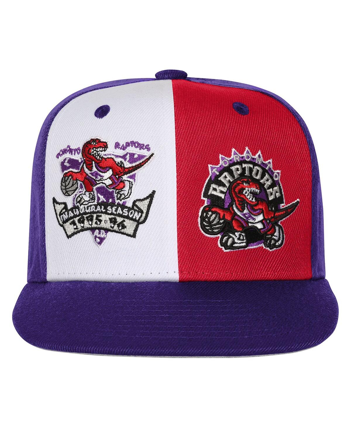Mitchell & Ness Big Boys And Girls Purple Toronto Raptors Inaugural Season Duo Front Snapback Hat In Blue