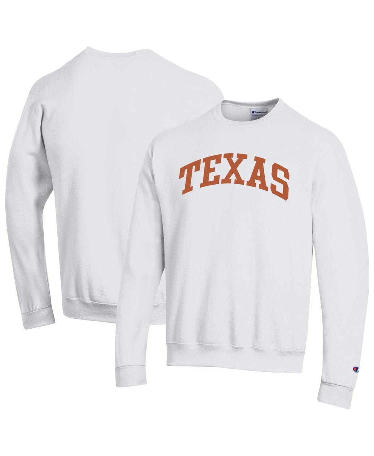 Champion Men's Texas Orange Texas Longhorns Basic Arch Fleece Pullover Sweatshirt - White