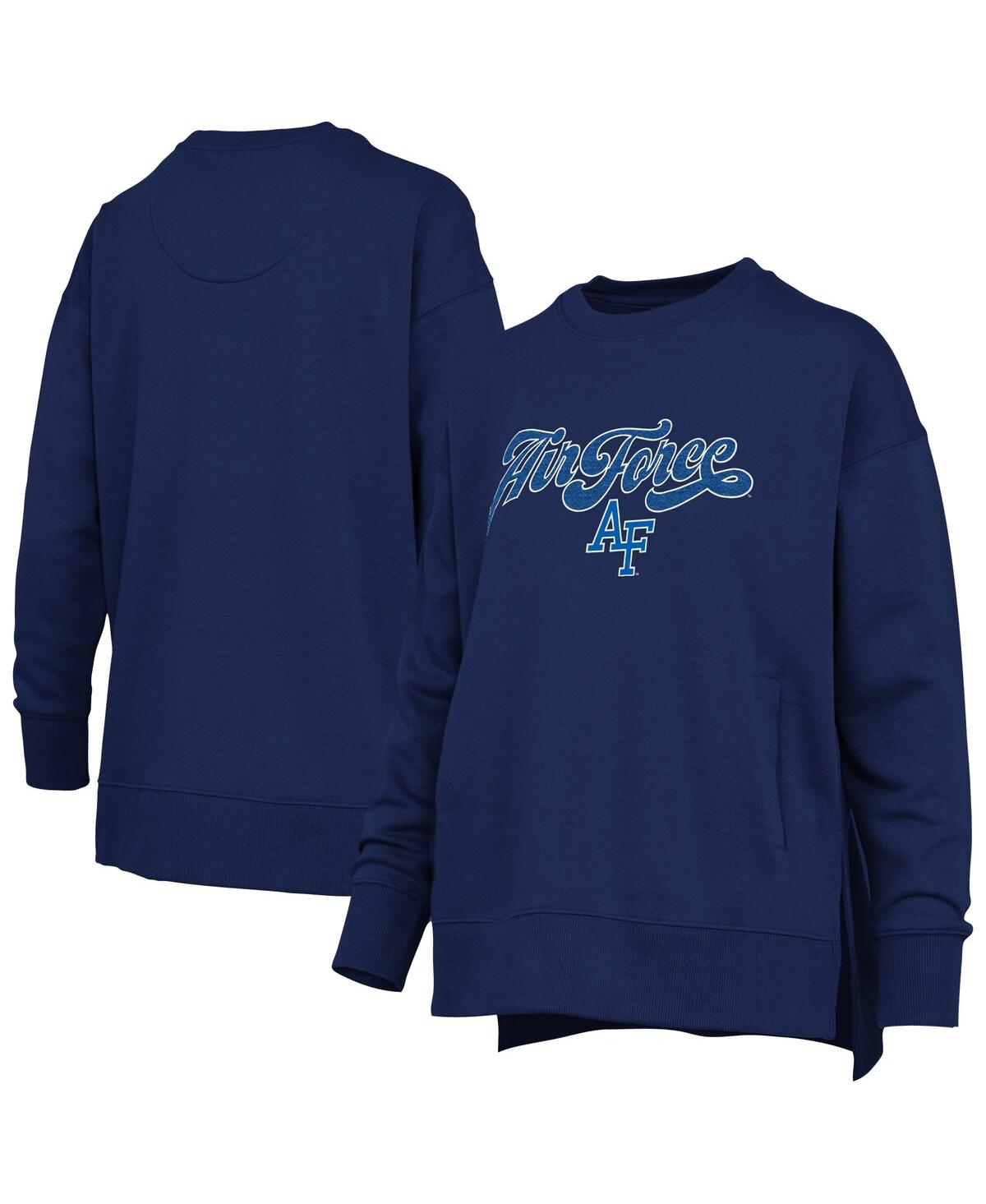 Pressbox Women's Royal Air Force Falcons Bonanza Chenille Harper Script Sweatshirt In Blue