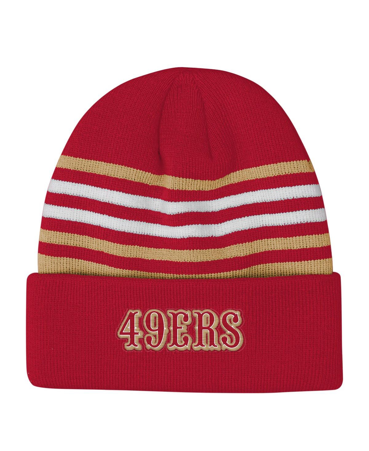 Outerstuff Big Boys And Girls Scarlet San Francisco 49ers Essentials Cuffed Knit Hat In Burgundy