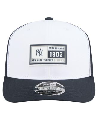 Men's White/Navy New York Yankees Established Patch 9SEVENTY Adjustable Hat