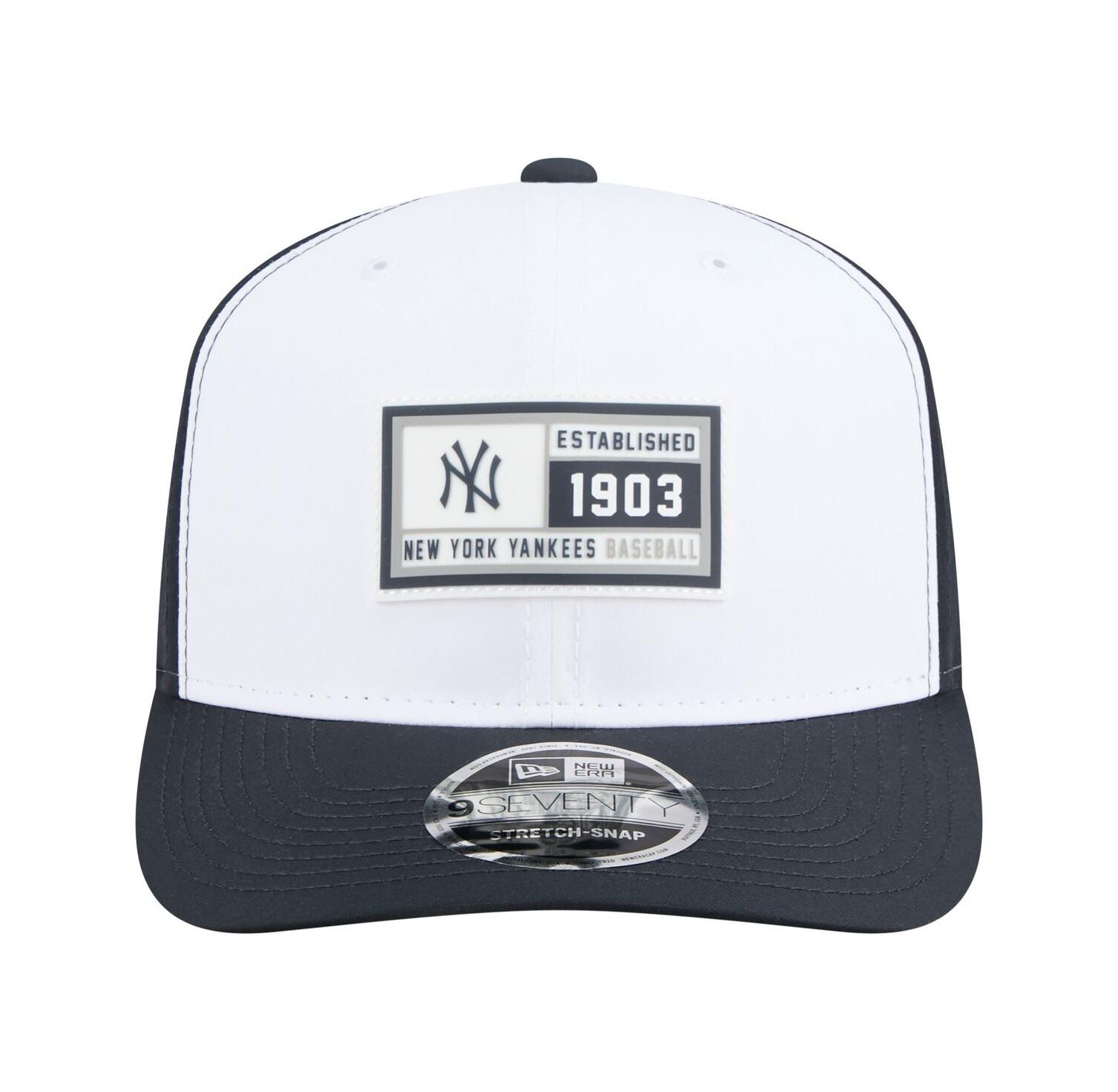 Men's White/Navy New York Yankees Established Patch 9SEVENTY Adjustable Hat
