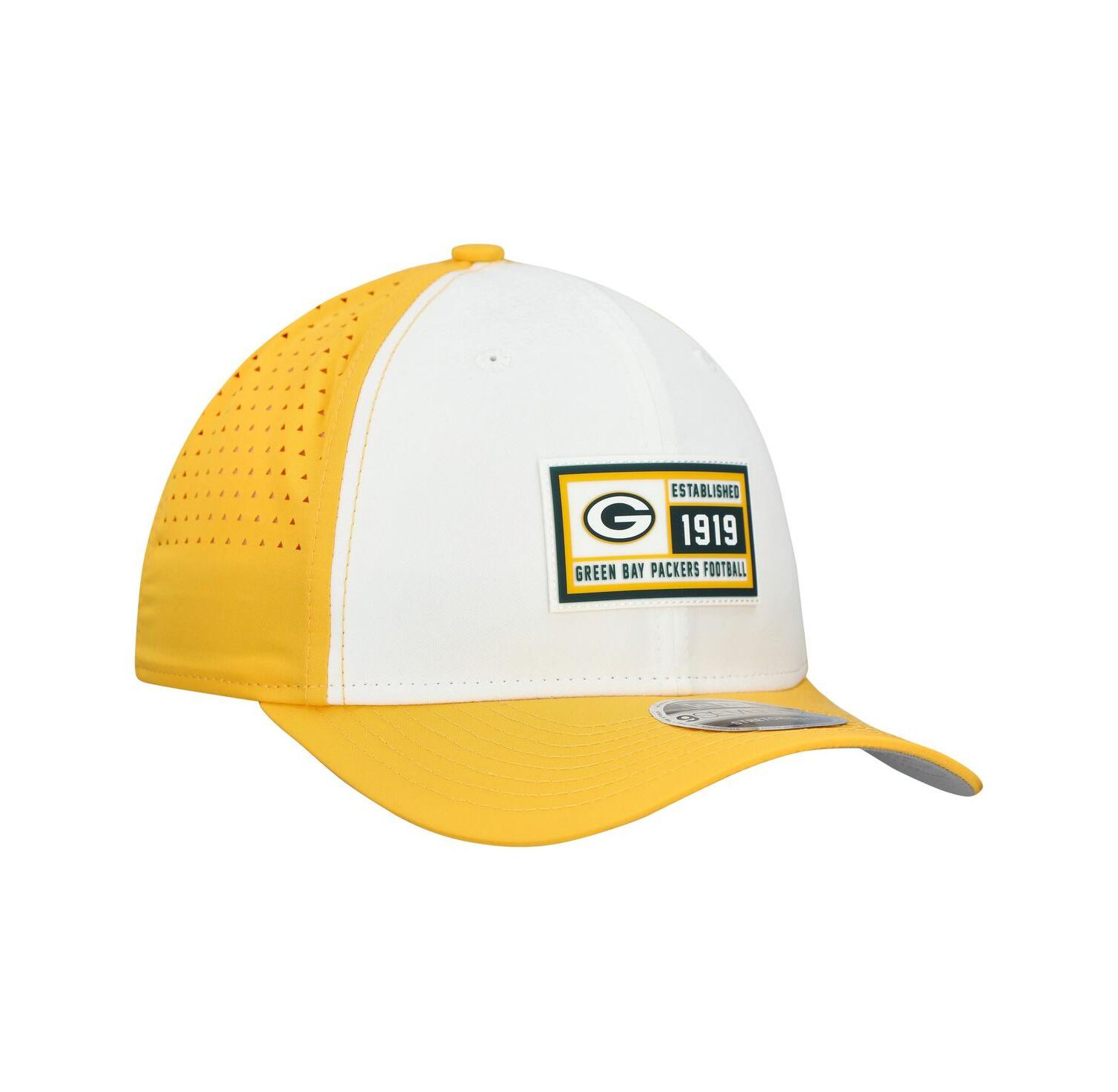 Men's White/Gold Green Bay Packers Established Patch 9SEVENTY Adjustable Hat