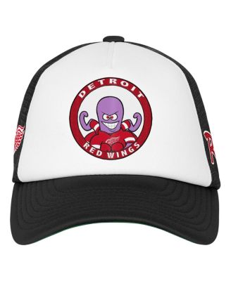 Big Boys and Girls White Detroit Red Wings Mascot Adjustable Trucker Hat
