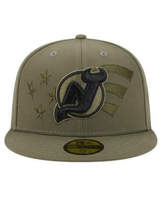 Men's Olive New Jersey Devils Military Appreciation Flag 59FIFTY Fitted Hat