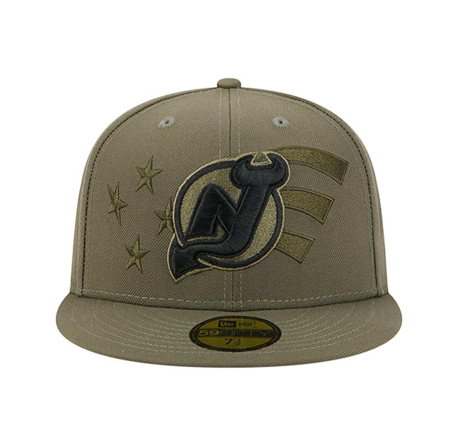 Men's Olive New Jersey Devils Military Appreciation Flag 59FIFTY Fitted Hat