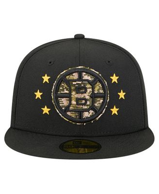 Men's Black Boston Bruins Military Appreciation Digital Camo Stars 59FIFTY Fitted Hat