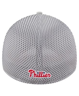Men's Gray Philadelphia Phillies Visor Paint Splatter 39THIRTY Flex Hat