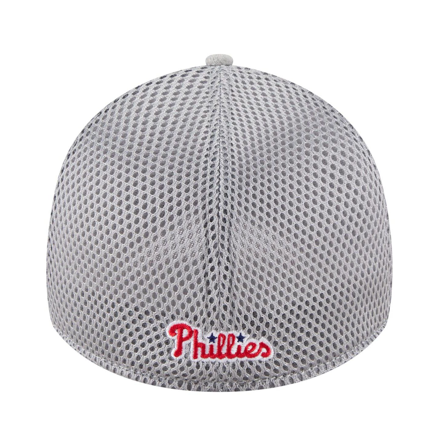 Мужские козырьки New Era Gray Philadelphia Phillies Paint Splatter 39THIRTY Flex Hat — фото 4