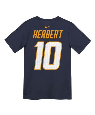 Big Boys and Girls Justin Herbert Navy Los Angeles Chargers Name Number T-Shirt
