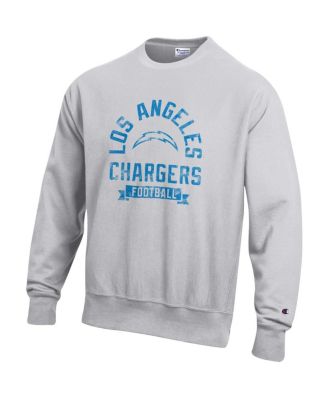 Men's Heather Gray Los Angeles Chargers Reverse Weave Fleece Pullover Sweatshirt