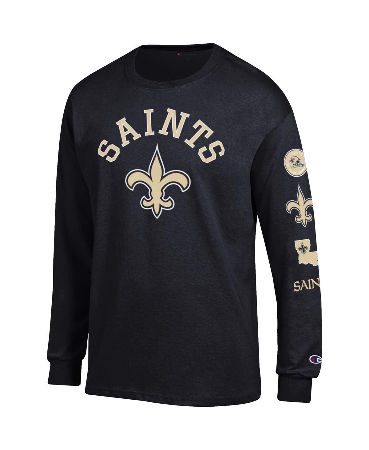 Champion Men's Black New Orleans Saints Seal Long Sleeve T-Shirt