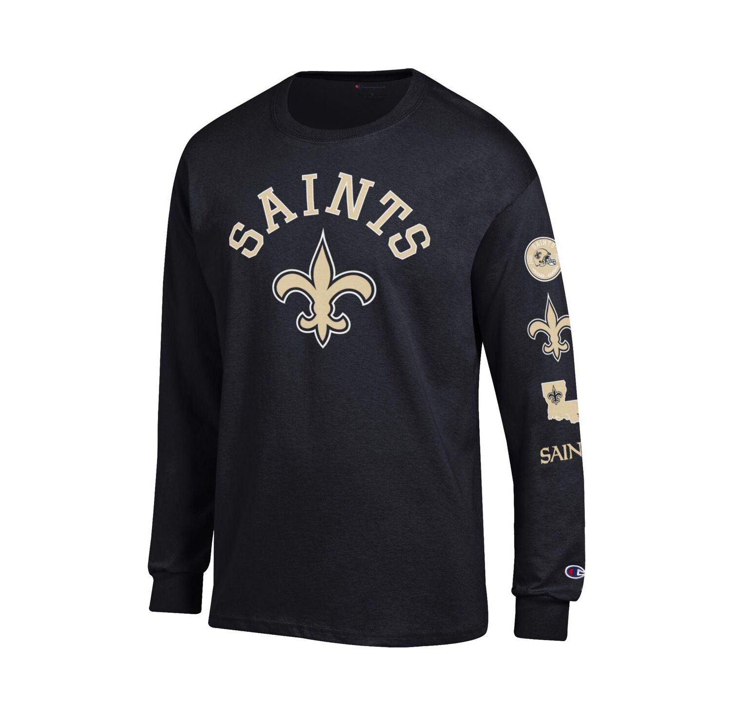 Men's Black New Orleans Saints Seal Long Sleeve T-Shirt