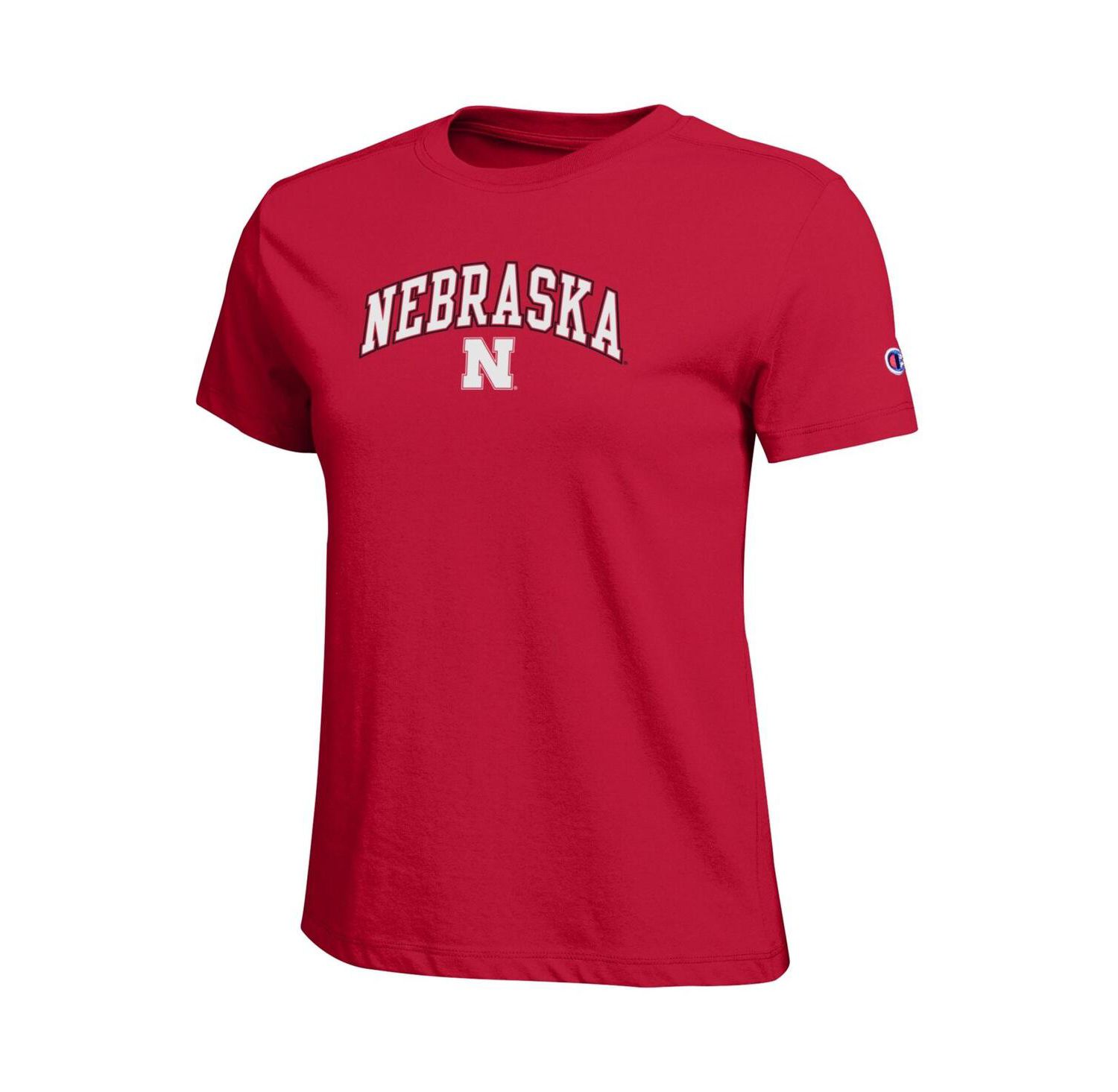 Women's Scarlet Nebraska Huskers Arched Over Logo T-Shirt