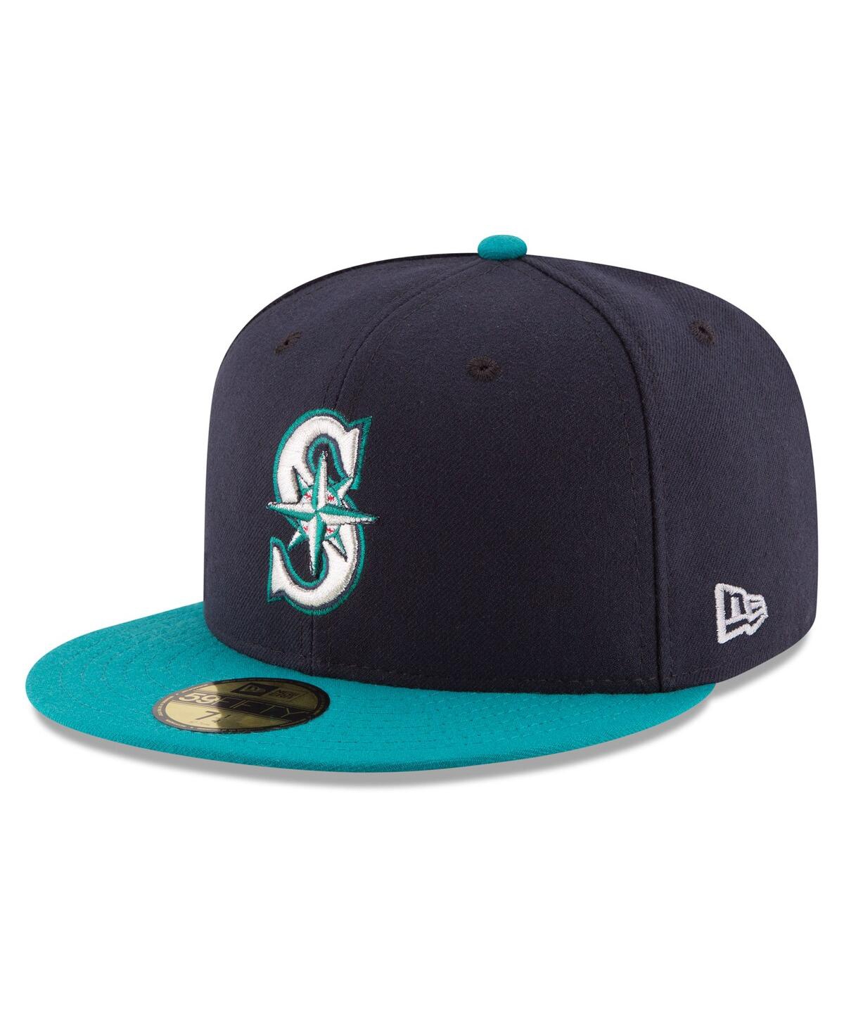 New Era Men's Navy/Teal Seattle Mariners 2025 Mlb Postseason Side Patch 59FIFTY Fitted Hat