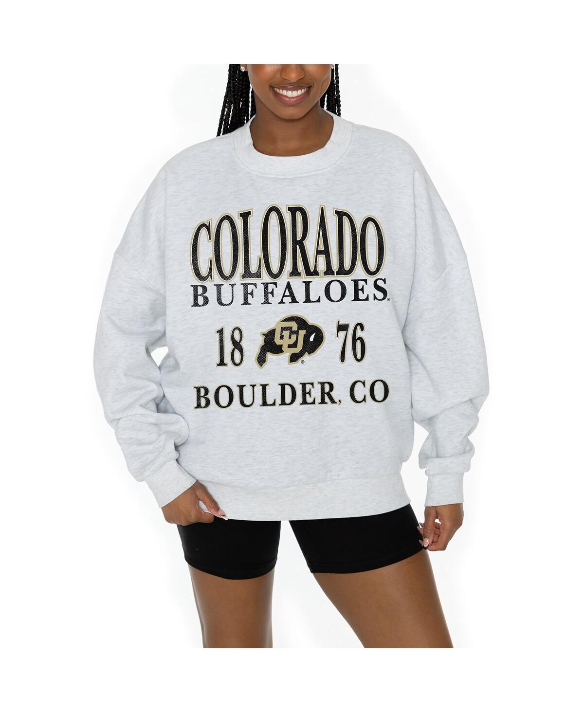 Gameday Couture Women's Gray Colorado Buffaloes Established Premium Fleece Drop Pullover Sweatshirt