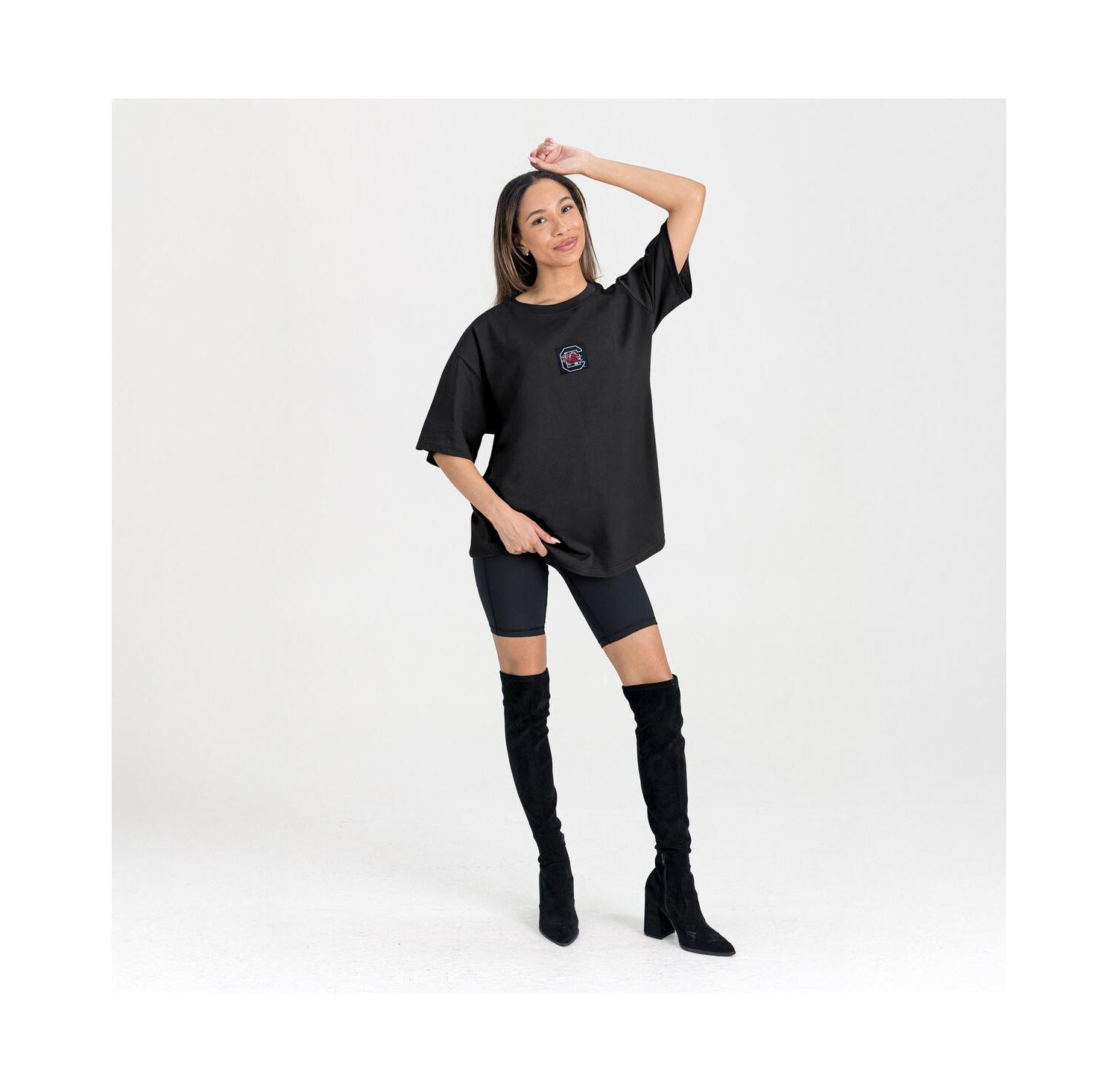 Women's Black South Carolina Gamecocks Oversized Back at Ya T-Shirt