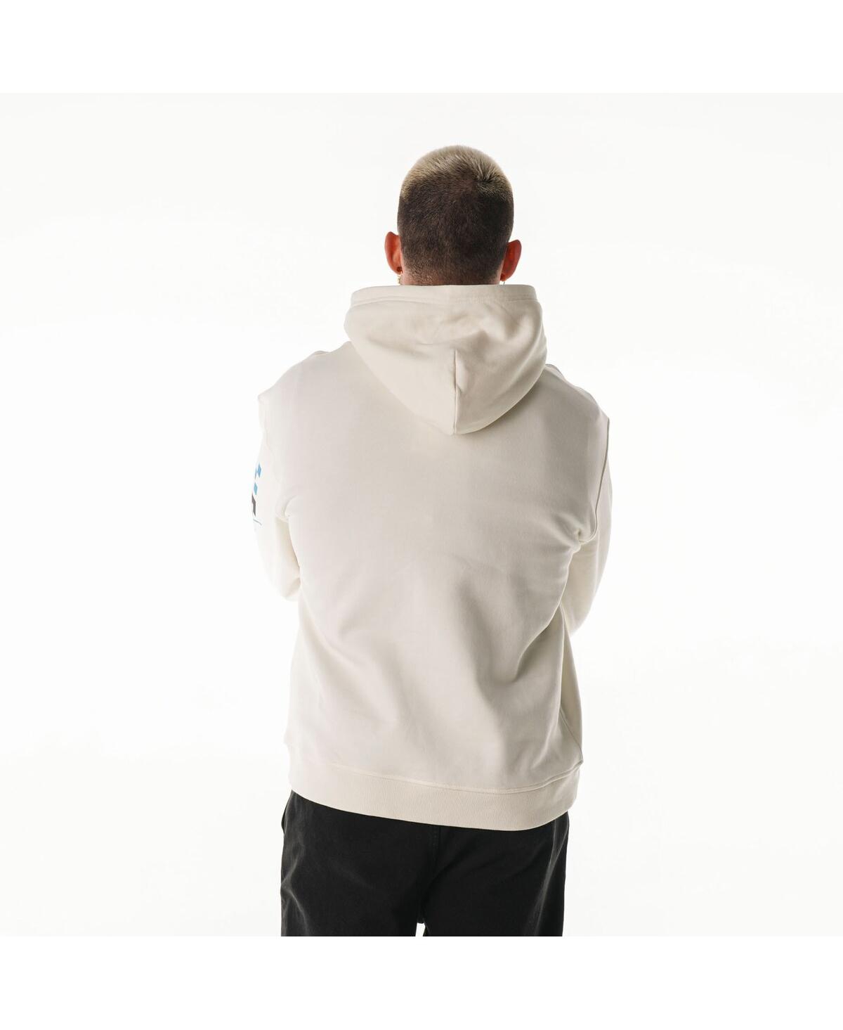 The Wild Collective Men's And Women's Cream Detroit Lions Stacked Graphic Sleeve Fleece Hoodie In White