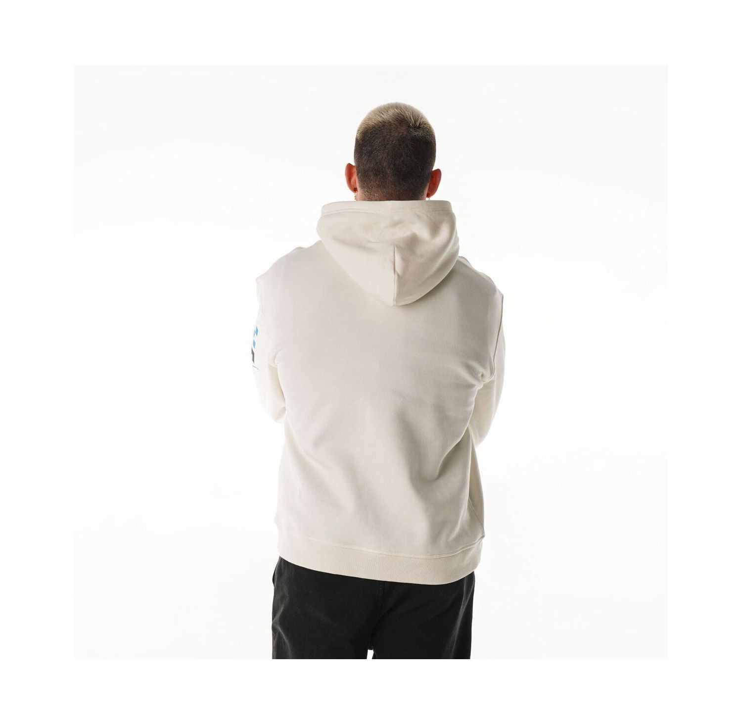 Men's and Women's Cream Detroit Lions Stacked Graphic Sleeve Fleece Hoodie
