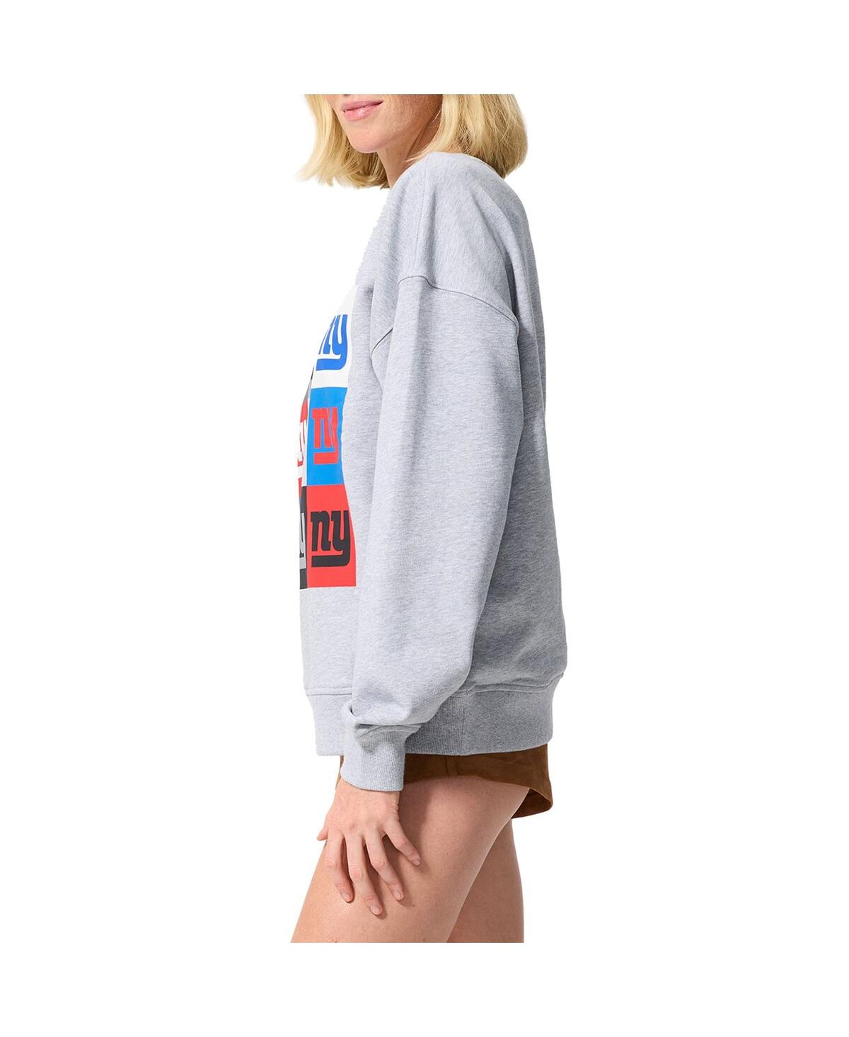 Terez Women's Gray New York Giants Technicolor Oversized Sweatshirt In Gray
