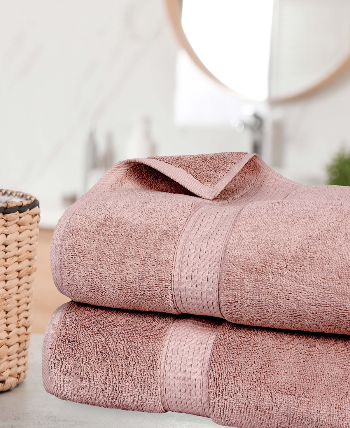 Superior 100% Egyptian Cotton 2-pc Bath Sheet Set In Pink