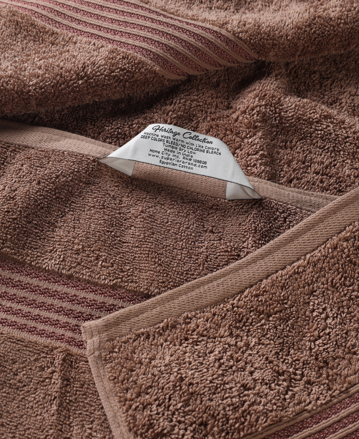 Superior Solid Quick Drying Egyptian Cotton 6 Piece Bath Towel Set In Brown