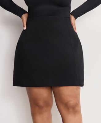 Women's Back Zipper Mini Skirt, Regular and Plus