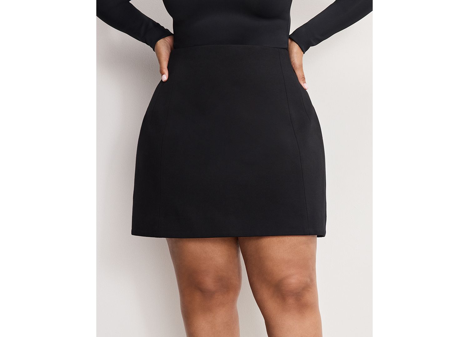 Women's Back Zipper Mini Skirt, Regular and Plus