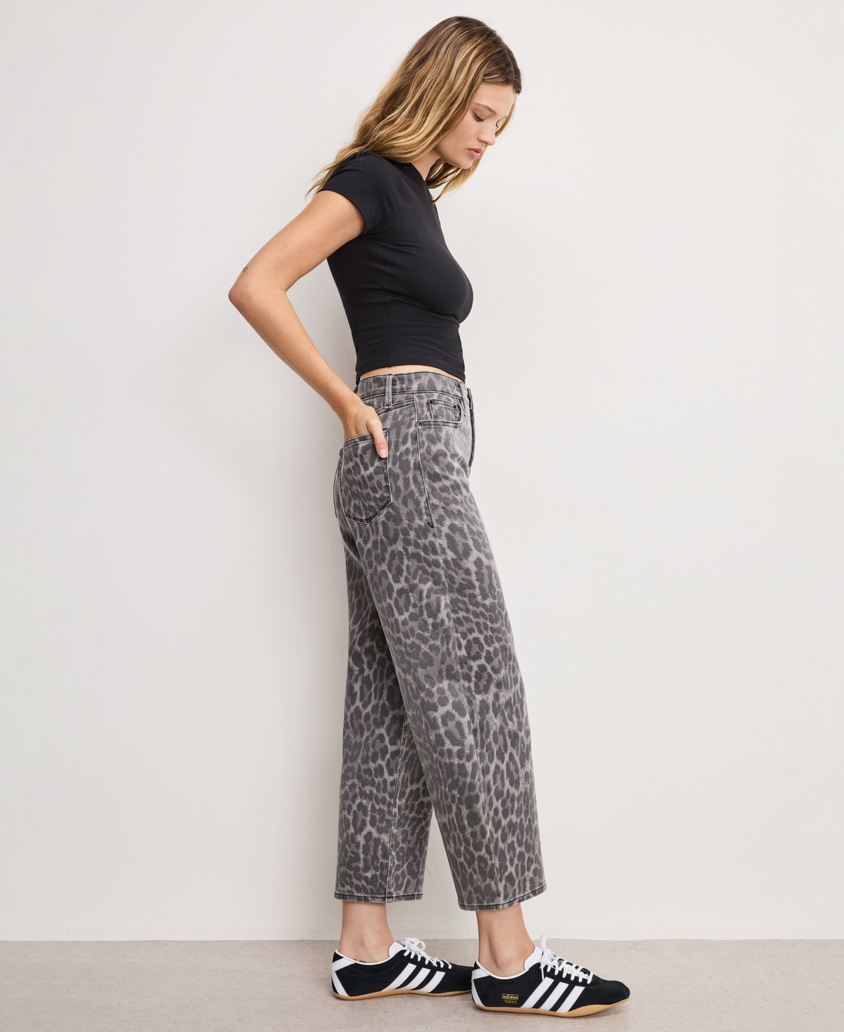 Good American Women's Good Relaxed Baggy High-rise Jeans, Regular And Plus In Animal Print
