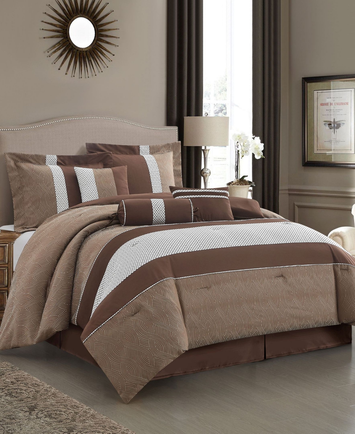 Stratford Park Corell Black 7-pc. Comforter Set, King In Brown