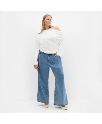 Plus Size Imani Off Shoulder Long Sleeve Top