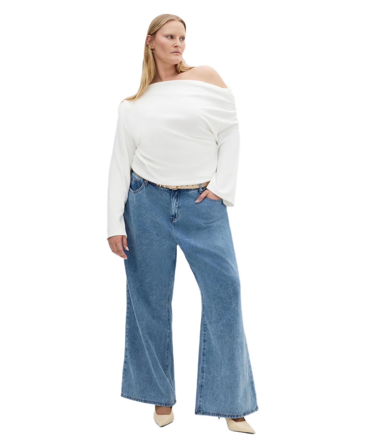 Plus Size Imani Off Shoulder Long Sleeve Top