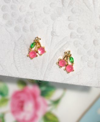 Crystal Gold Plated Cherry Studs